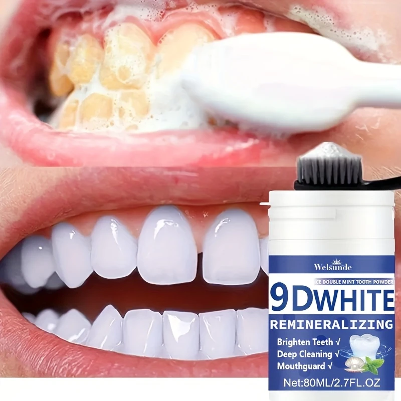 Teeth Whitening Results - Bubuk Gigi Hidroksiapatit Remineralisasi 9D Putih,