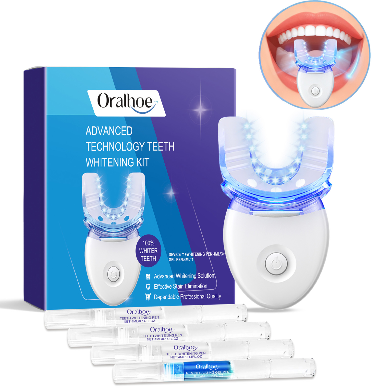 Teeth Whitening Results - Kit Lampu LED Pemutih Gigi Profesional