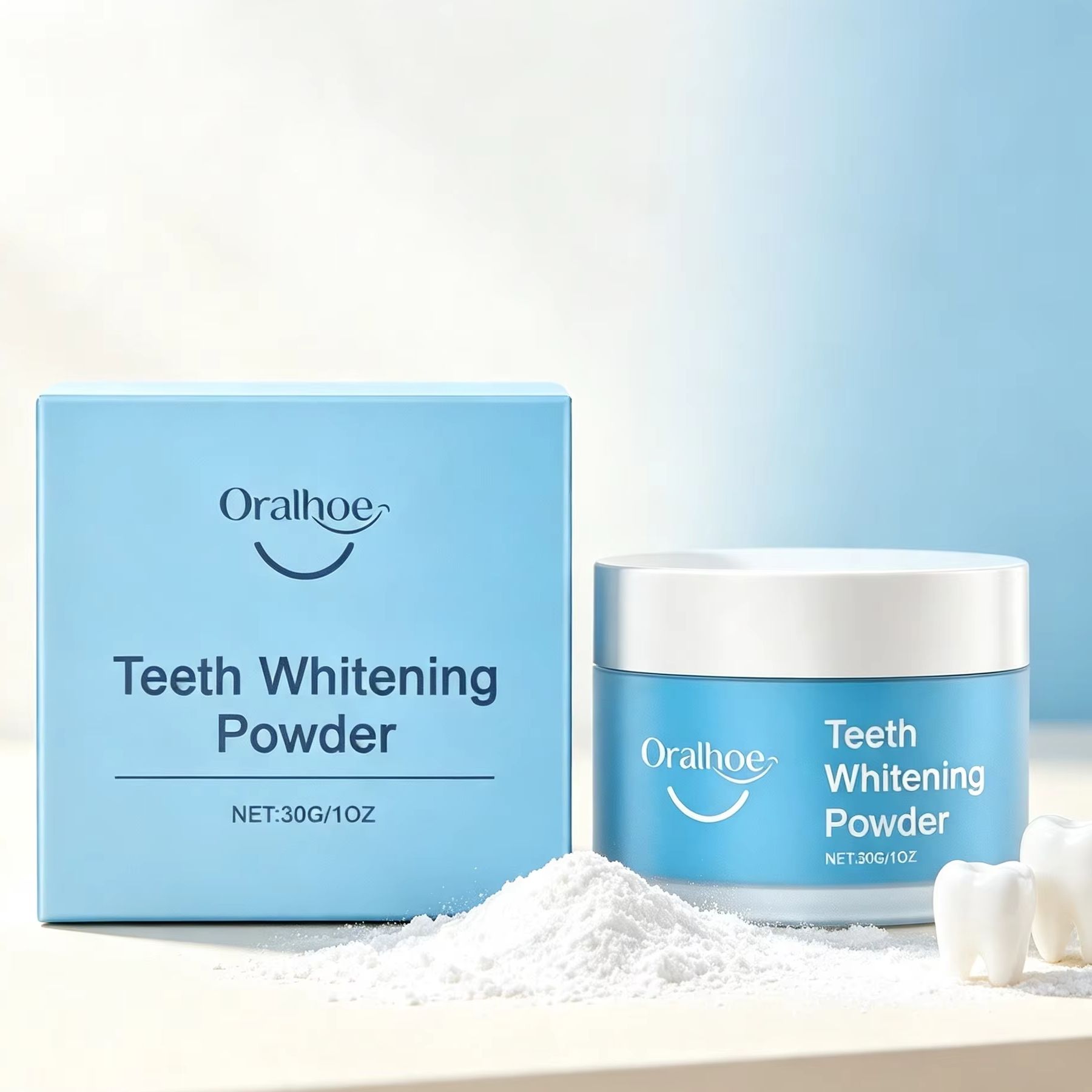 Bubuk Gigi Oralhoe untuk Membe - Teeth Whitening Results ulasan dan harga