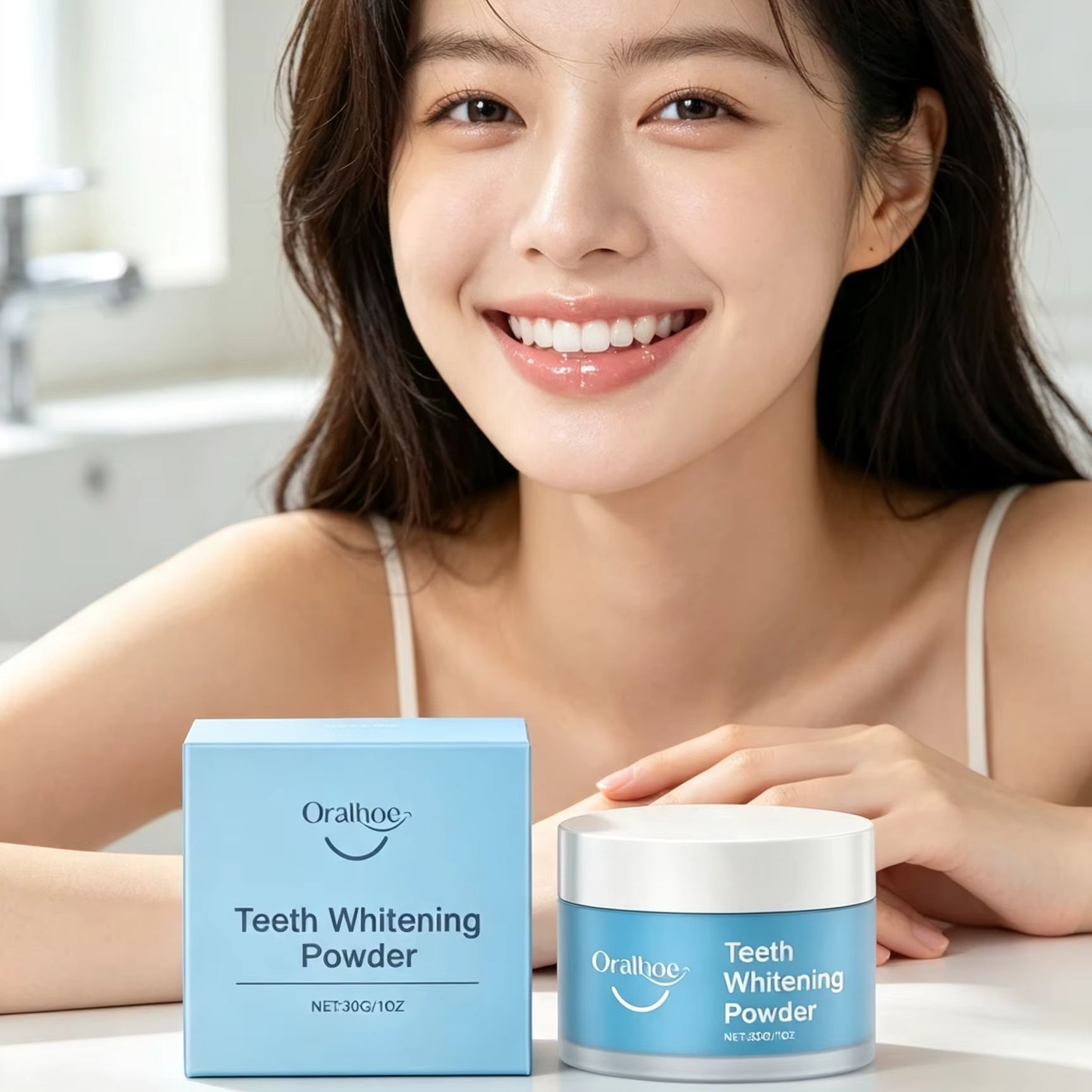 Bubuk Gigi Oralhoe untuk Membe - Teeth Whitening Results ulasan dan harga