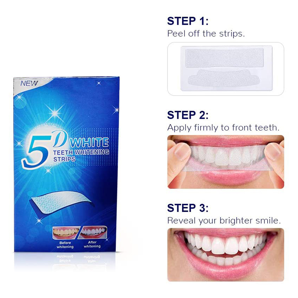 Strip Pemutih Gigi 5D Gel Pemu - Teeth Whitening Results ulasan dan harga